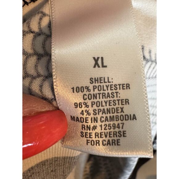 Dressbarn Geometric Abstract High Low Sleeveless Blouse Black White XL - Picture 8 of 10